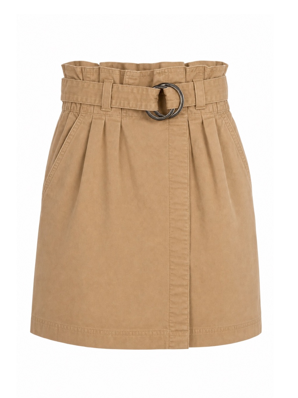 Banana Republic Women’s Camel Paper-Bag Mini Skirt 2 Petite Business Casual Chic
